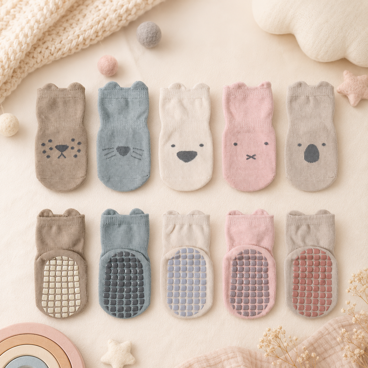 Cozy Critters Non-Slip Baby Socks