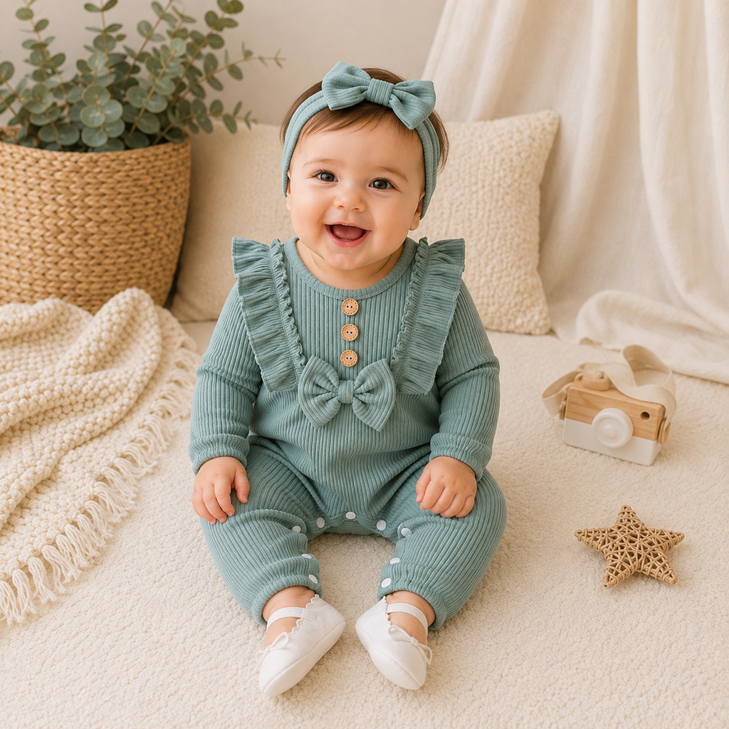 Olive Bloom Romper