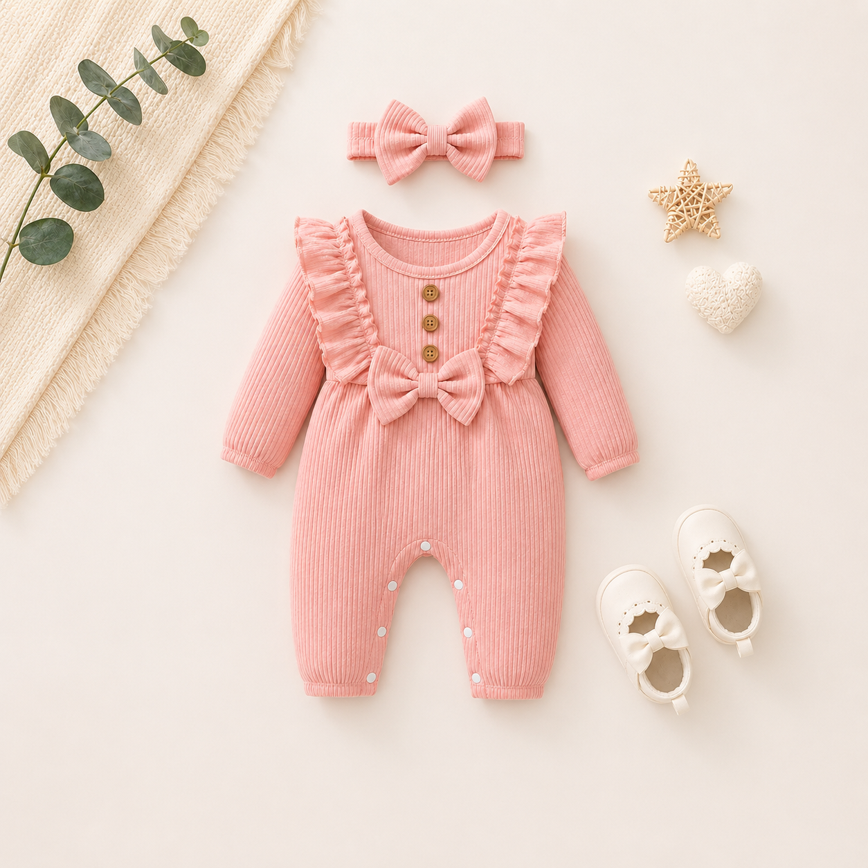 Blush Belle Ruffle Romper Set