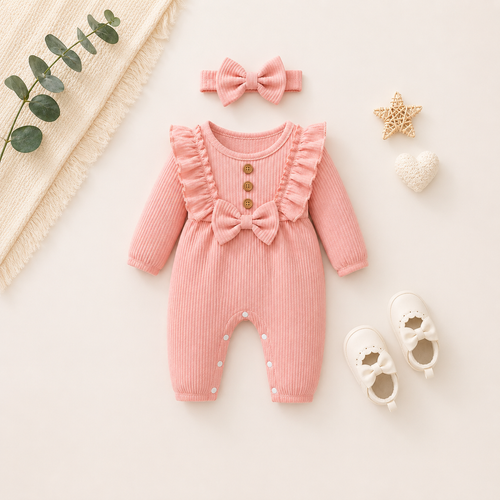 Blush Belle Ruffle Romper Set