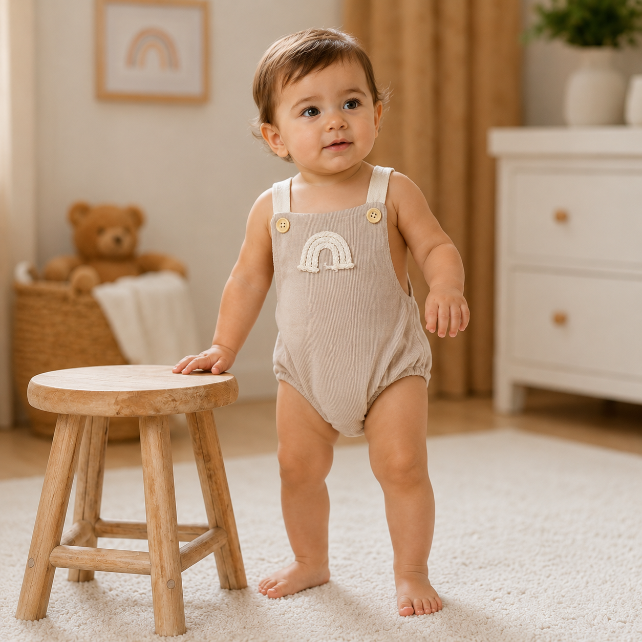 Rainbow Dungaree Romper
