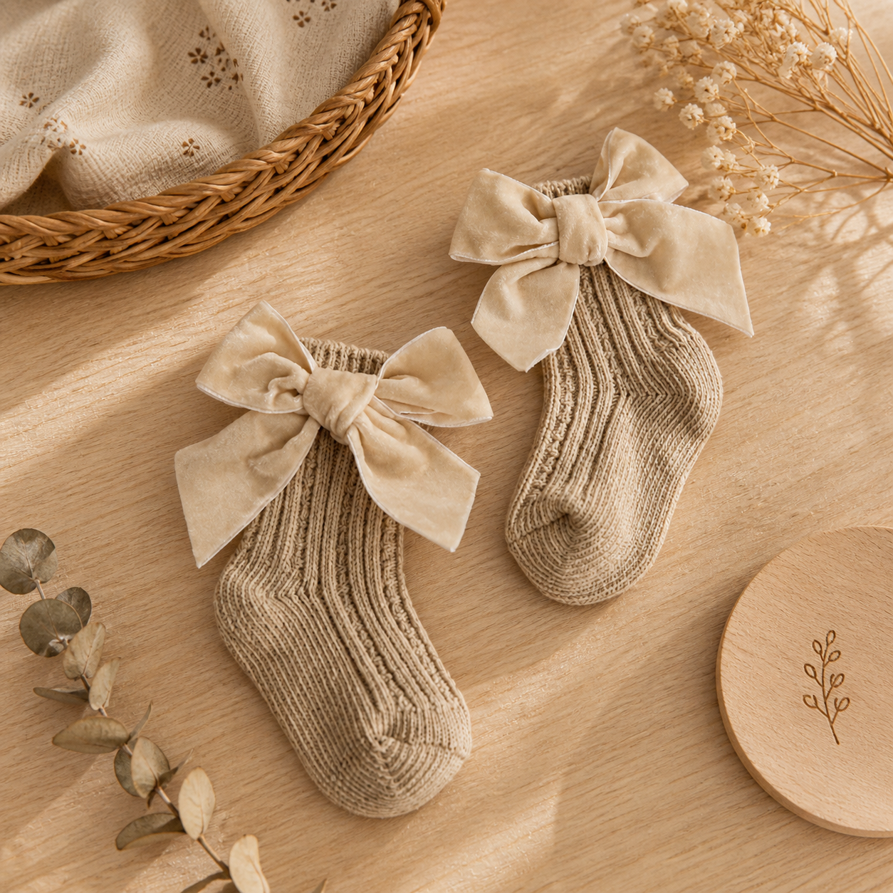 LuxeBow Cotton Baby Socks