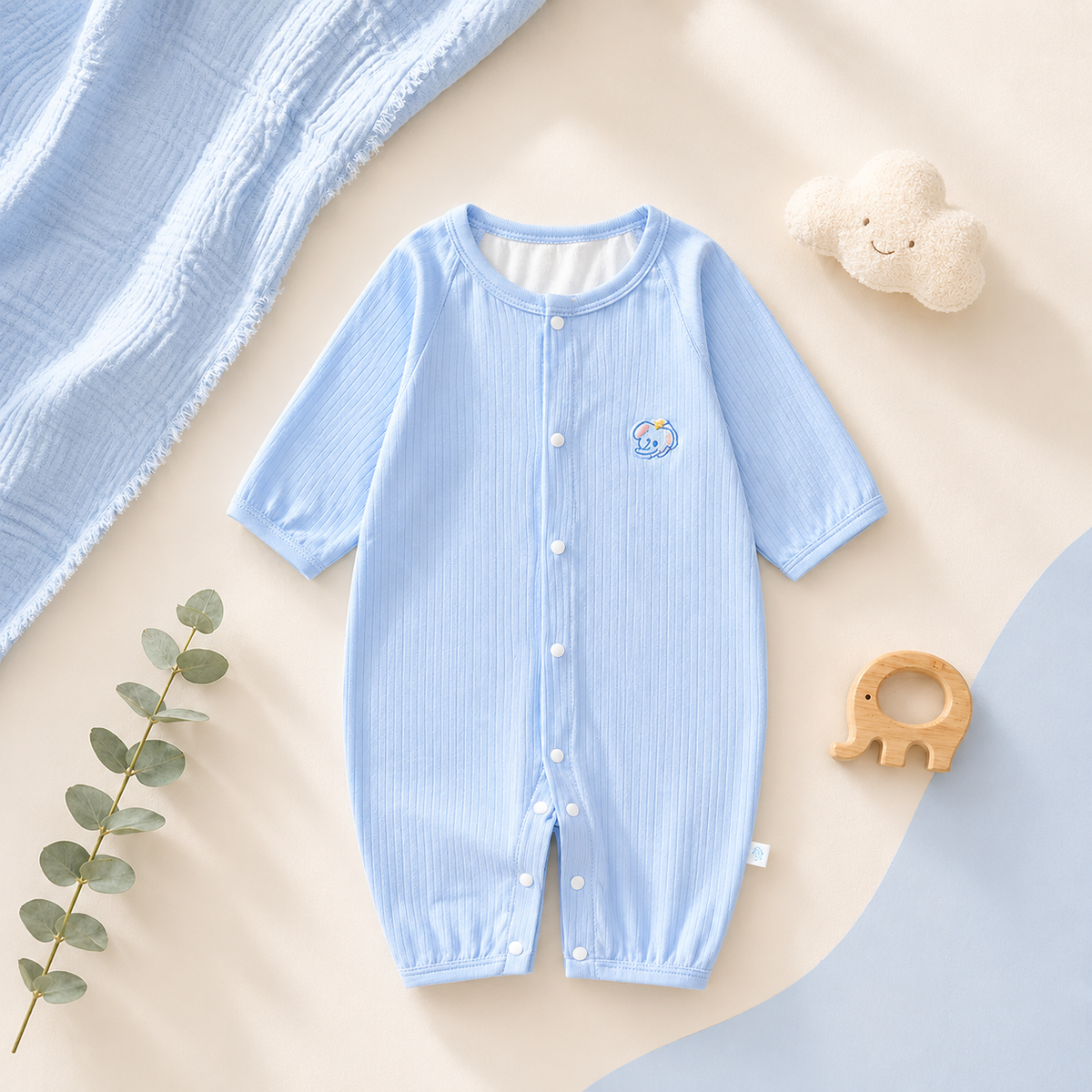 Summer Baby Mesh Romper – Lightweight Long Sleeve Jumpsuit