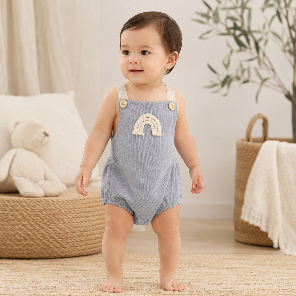 Rainbow Dungaree Romper