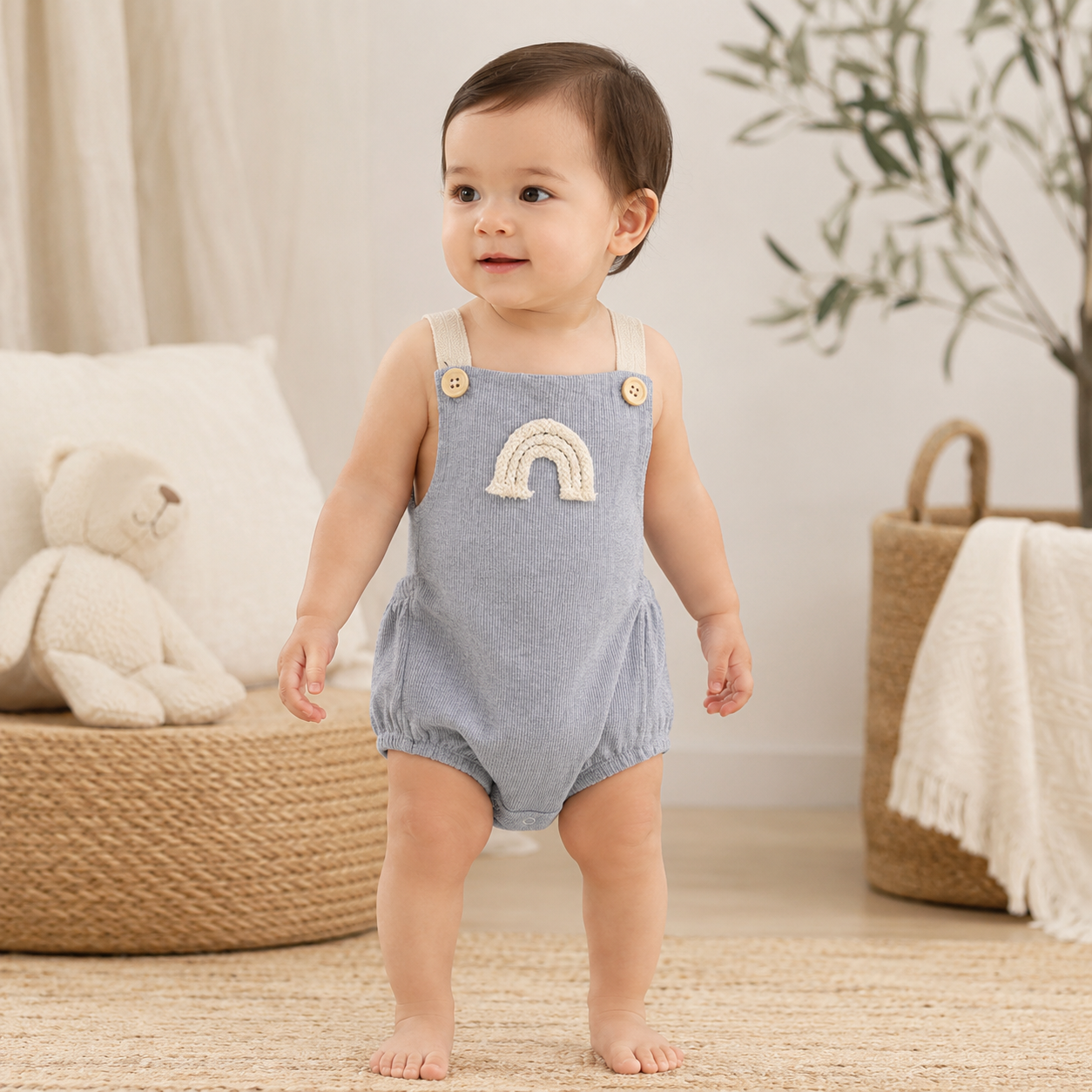 Rainbow Dungaree Romper