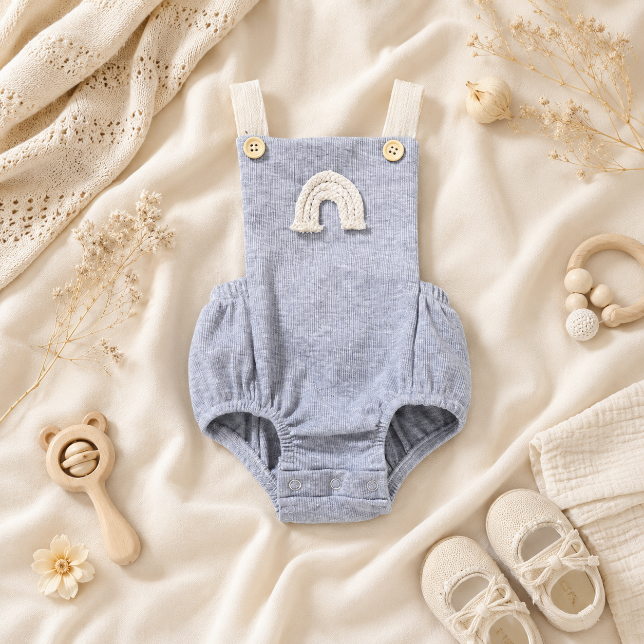 Rainbow Dungaree Romper