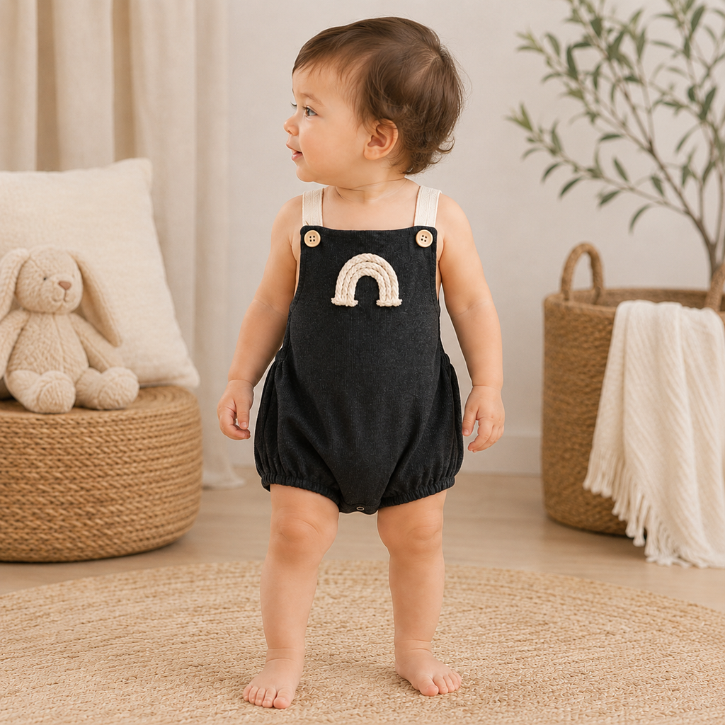 Rainbow Dungaree Romper